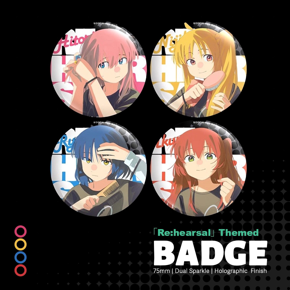 Bocchi the Rock!「Re:hearsal」Themed Badge | Art by Jiankun Yu
