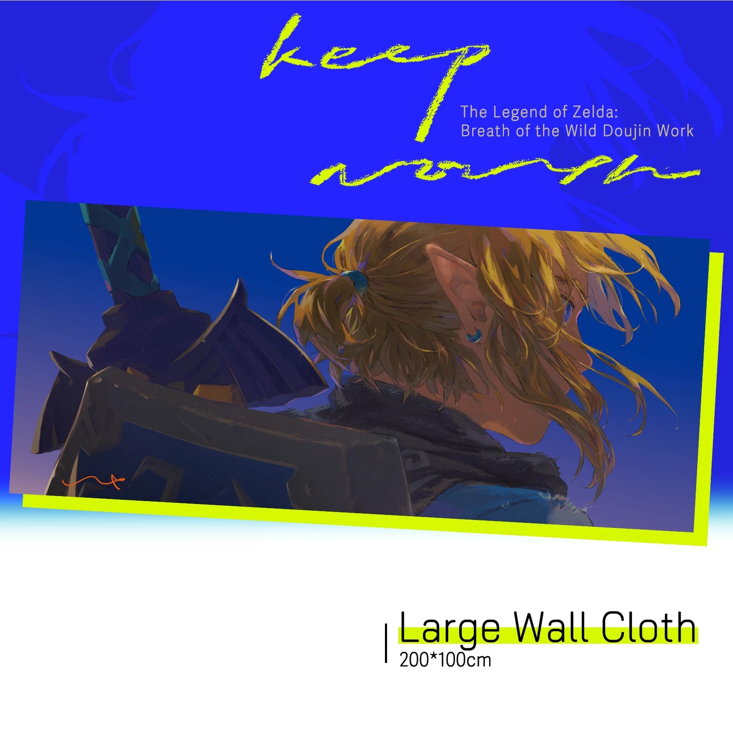 The Legend of Zelda: Breath of the Wild「Keep North」Themed Large Wall Cloth | Art by LIP