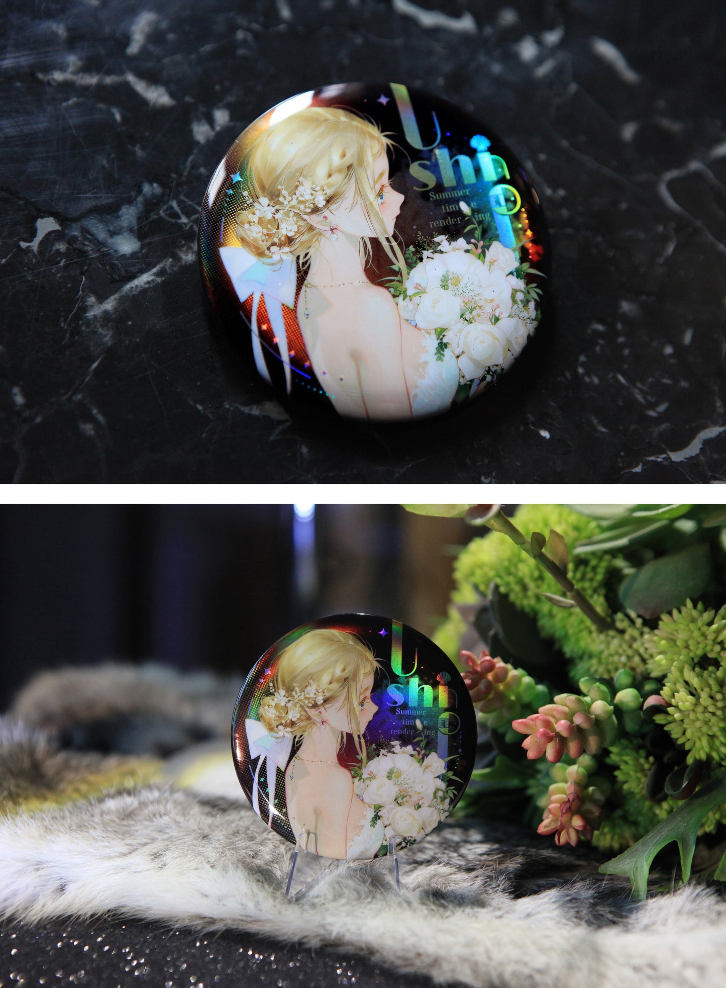 Summer Time Rendering「Orbital Resonance」Kofune Ushio Character Badge | Art by TID