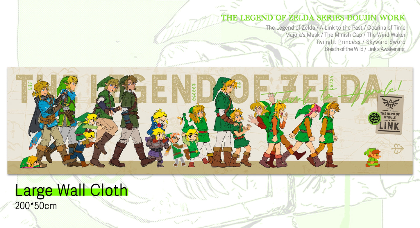 The Legend of Zelda Series「Wake Up」Themed Long Wall Cloth | Art by LIP