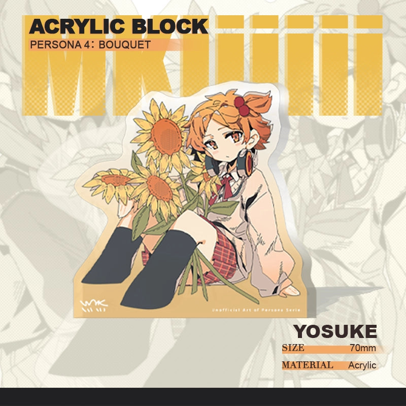 Persona 4 Doujin Theme「BOUQUET」Acrylic Display Block | Art by MKiiiiii