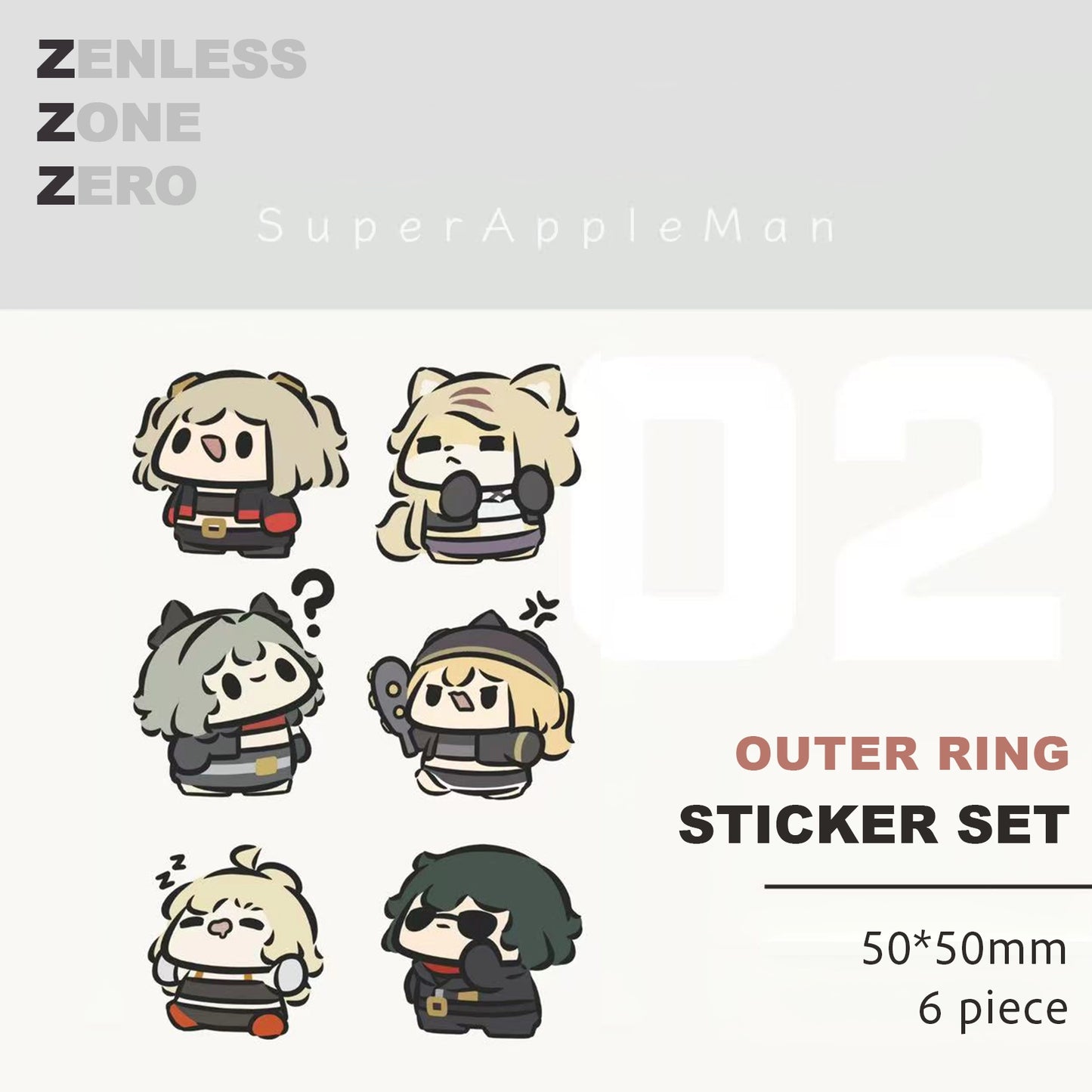 Zenless Zone Zero Doujin 6-pc Sticker Set | Art by SuperAppleMan🍎