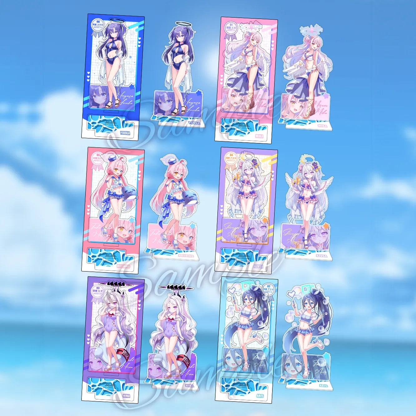 Blue Archive Swimsuit Party Acrylic Standee | Art by Mio