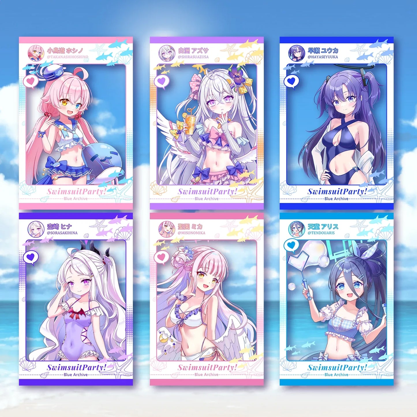 Blue Archive Swimsuit Party Clear Card | Art by Mio