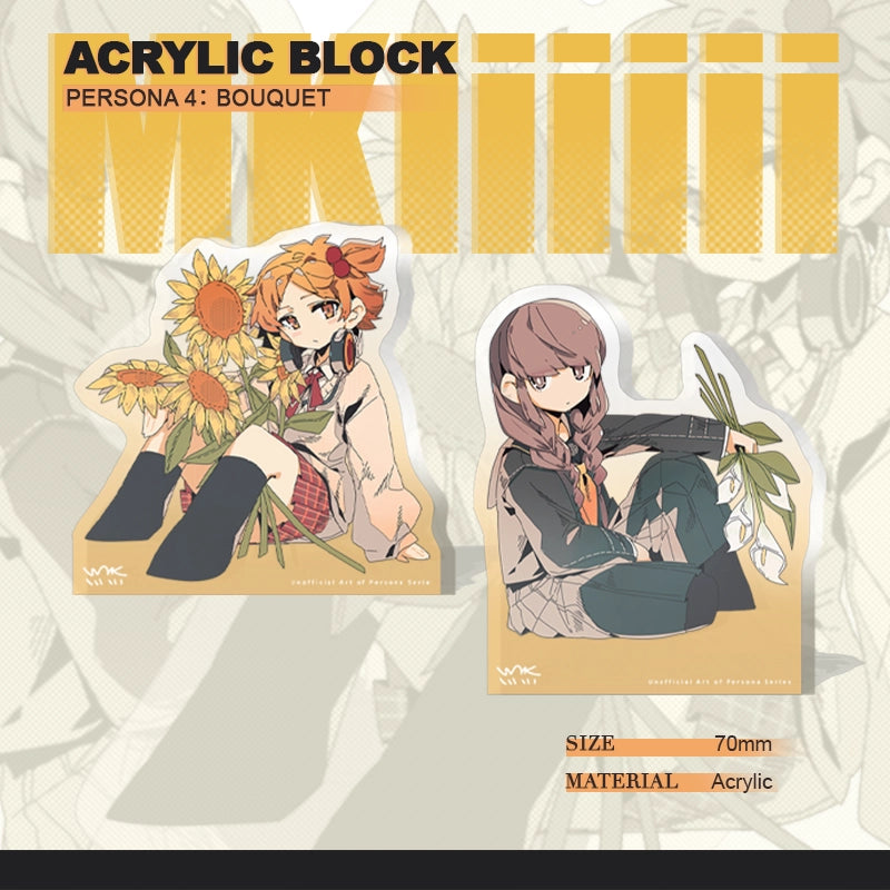 Persona 4 Doujin Theme「BOUQUET」Acrylic Display Block | Art by MKiiiiii
