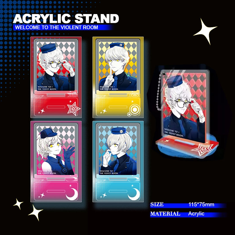 Persona 3/4/5 Doujin Theme「Welcome to the Violent Room」Acrylic Stand + Keychain 2IN1 | Art by MKiiiiii