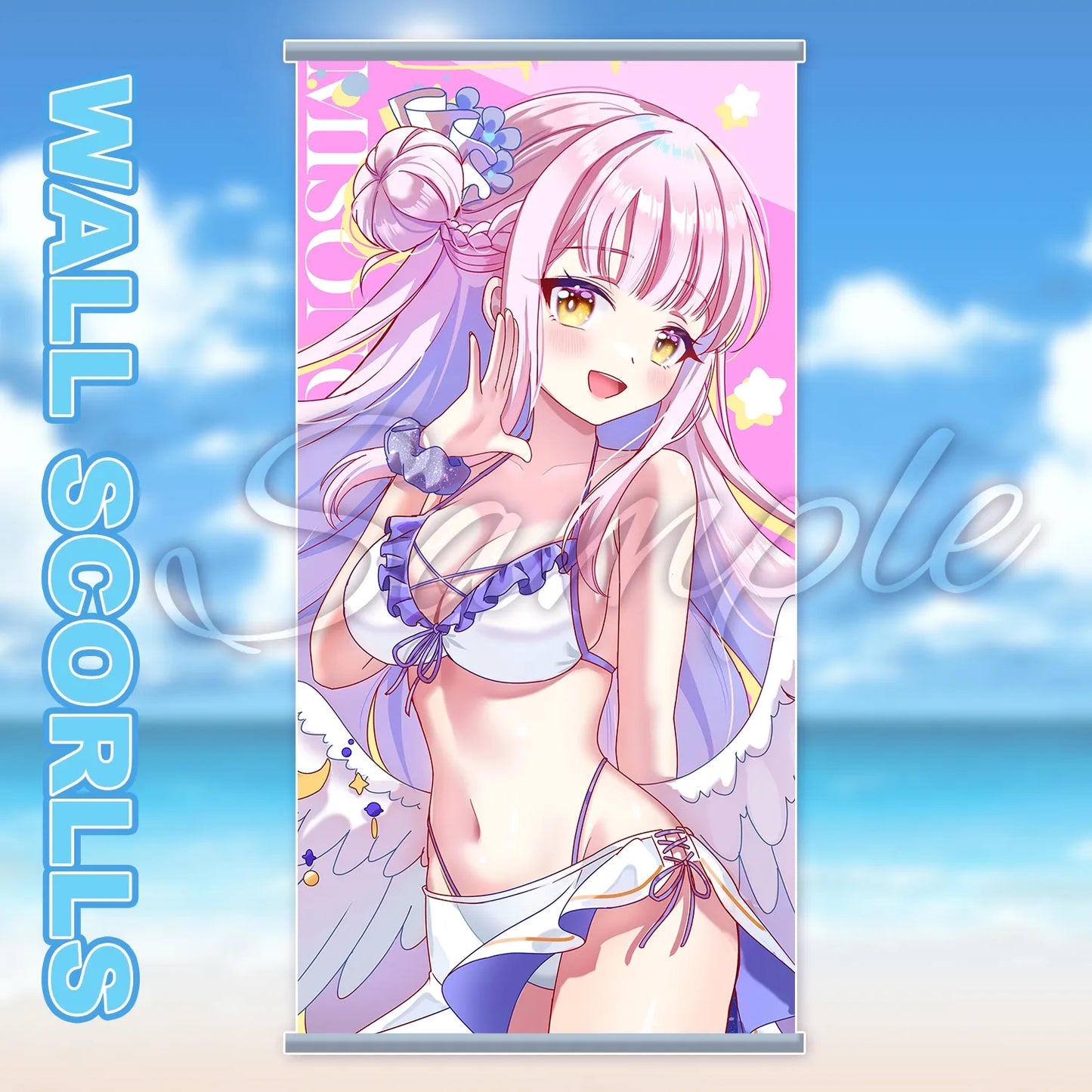 Blue Archive Swimsuit Wall Scroll | Art by Mio