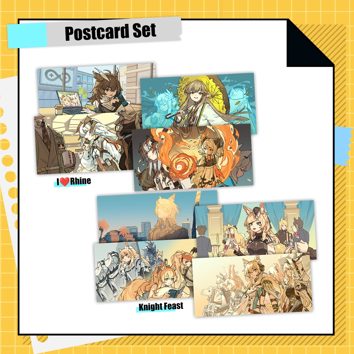 アークナイツ「つかまえろ！カフェテリアを掃除しろ！」ポストカードセット | アート：BreadGunn