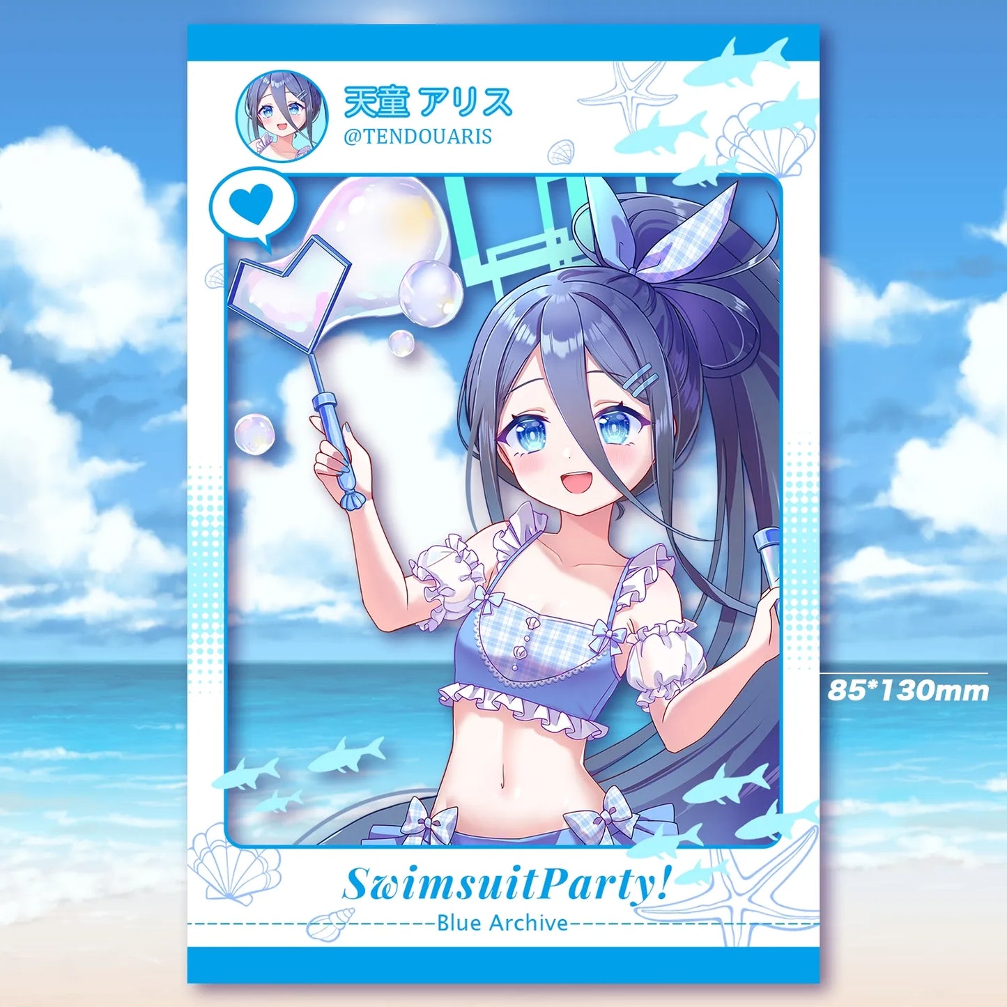 Blue Archive Swimsuit Party Clear Card | Art by Mio