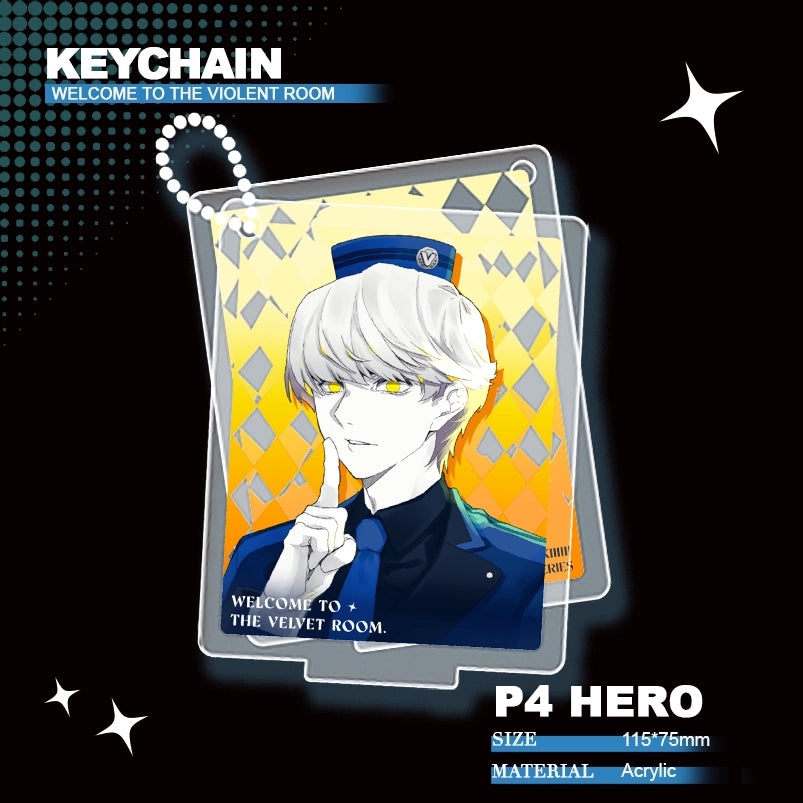 Persona 3/4/5 Doujin Theme「Welcome to the Violent Room」Acrylic Stand + Keychain 2IN1 | Art by MKiiiiii