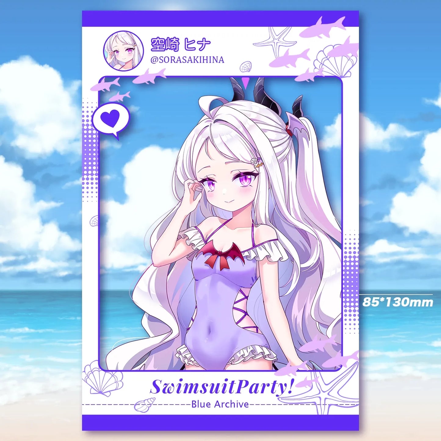 Blue Archive Swimsuit Party Clear Card | Art by Mio