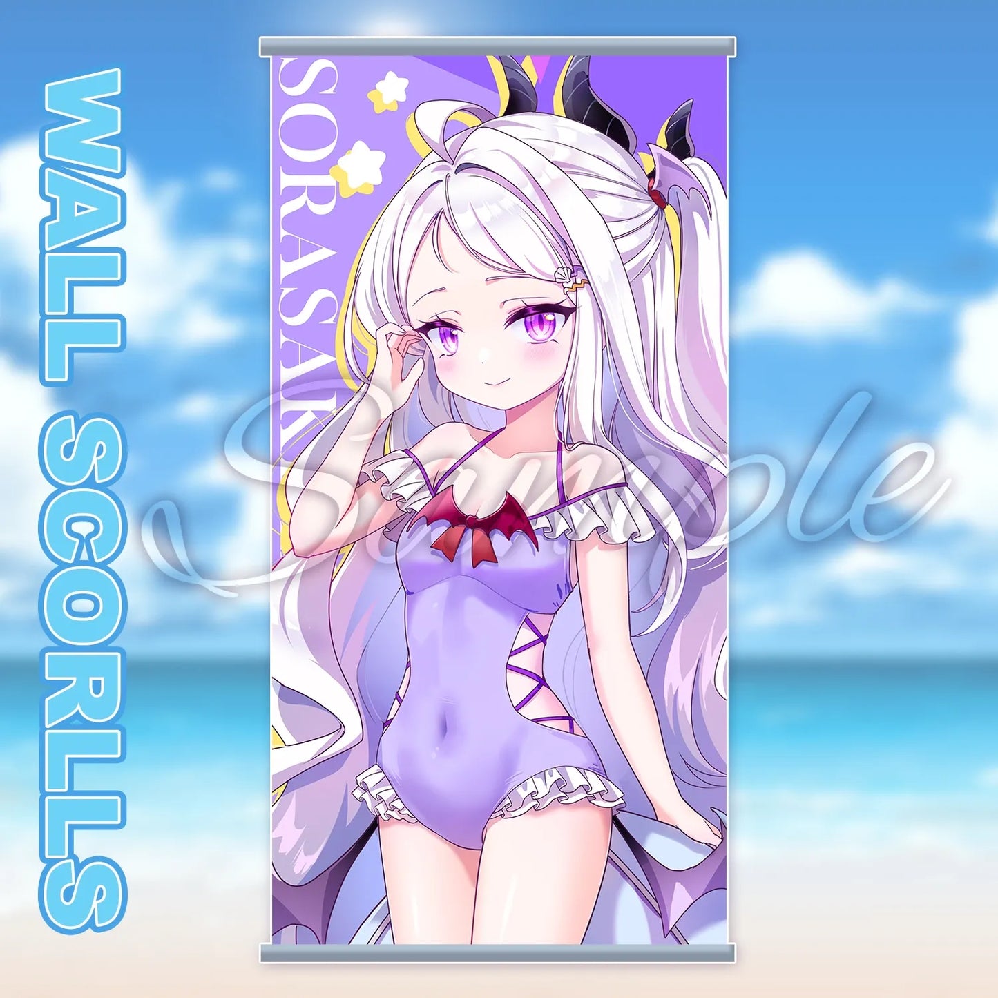 Blue Archive Swimsuit Wall Scroll | Art by Mio