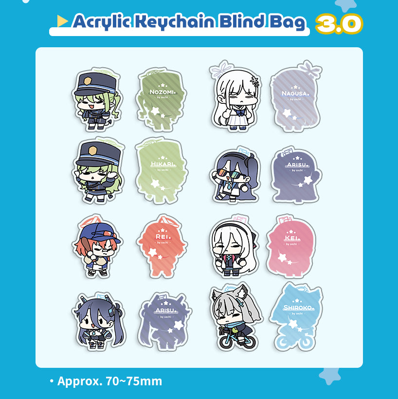 Blue Archive Acrylic Keychain Blind Bag | Art by Sechi