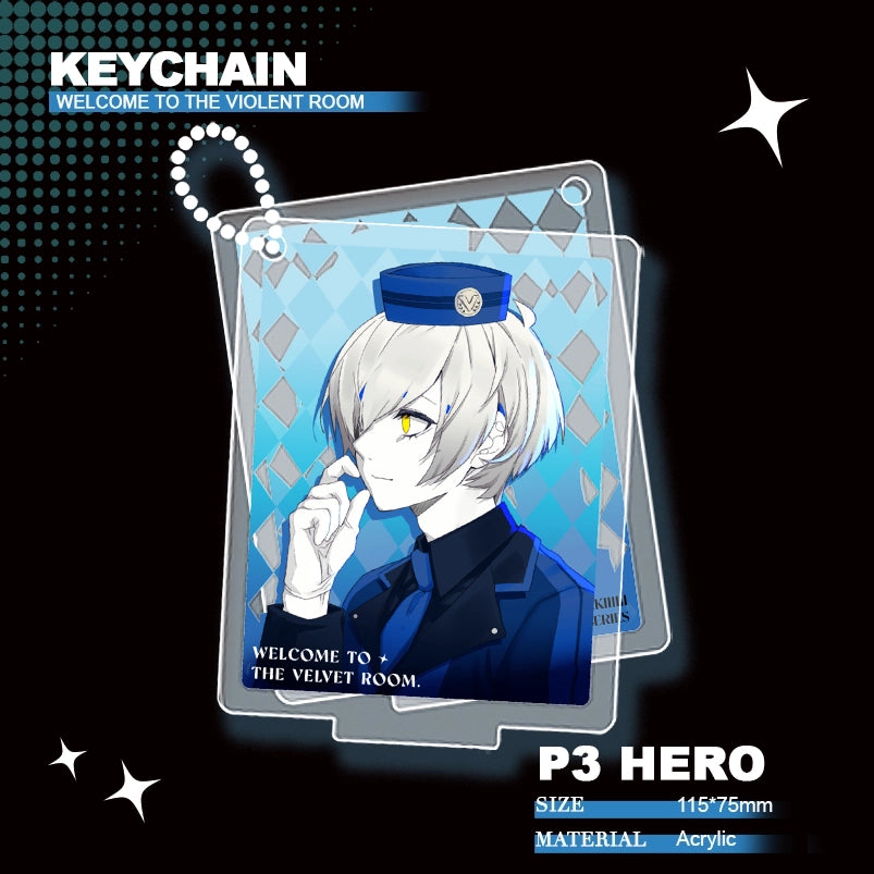 Persona 3/4/5 Doujin Theme「Welcome to the Violent Room」Acrylic Stand + Keychain 2IN1 | Art by MKiiiiii