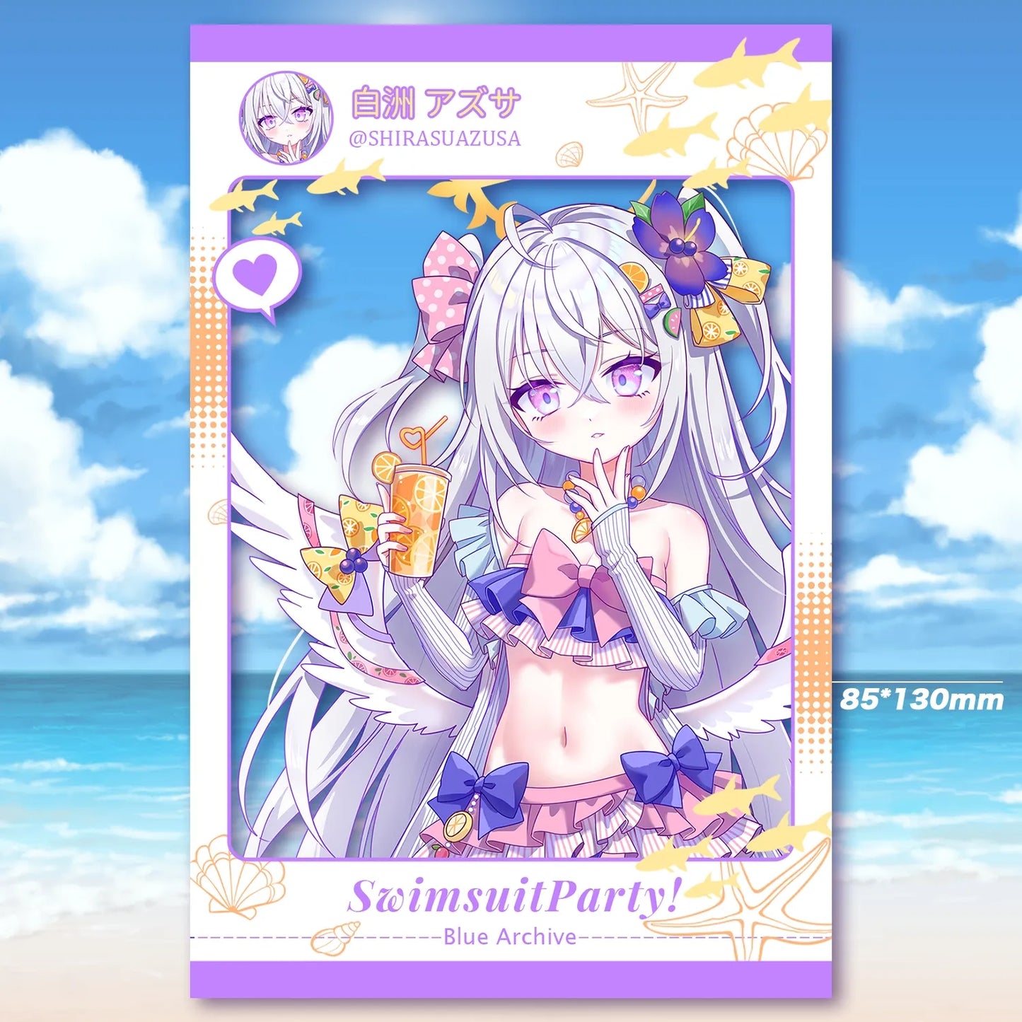Blue Archive Swimsuit Party Clear Card | Art by Mio