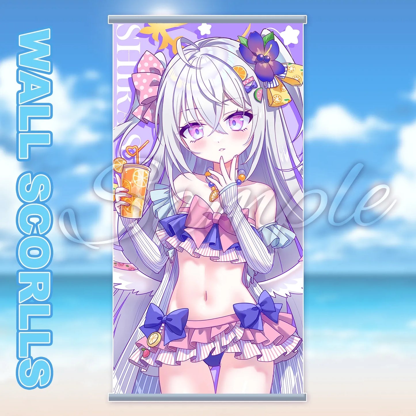 Blue Archive Swimsuit Wall Scroll | Art by Mio