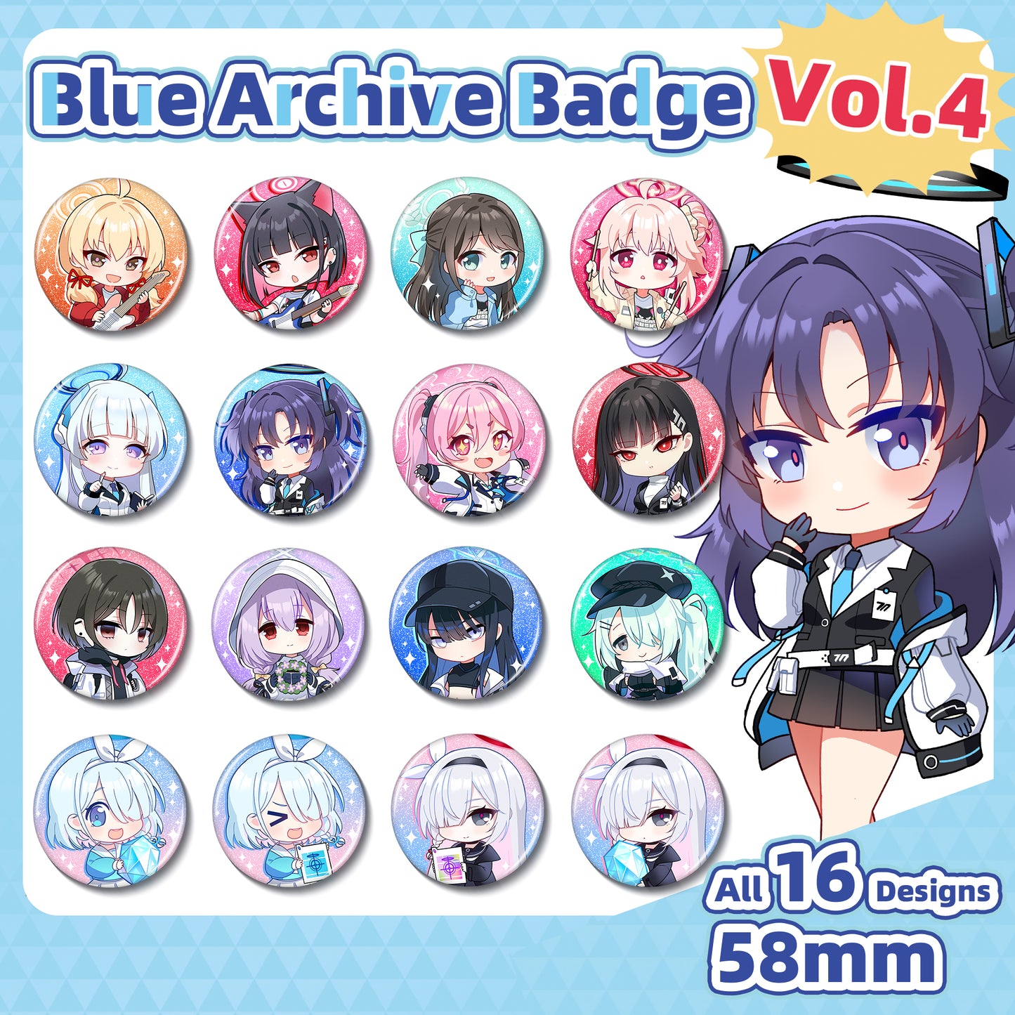 Blue Archive Doujin Chibi Badge Blind Box | Art by Mio