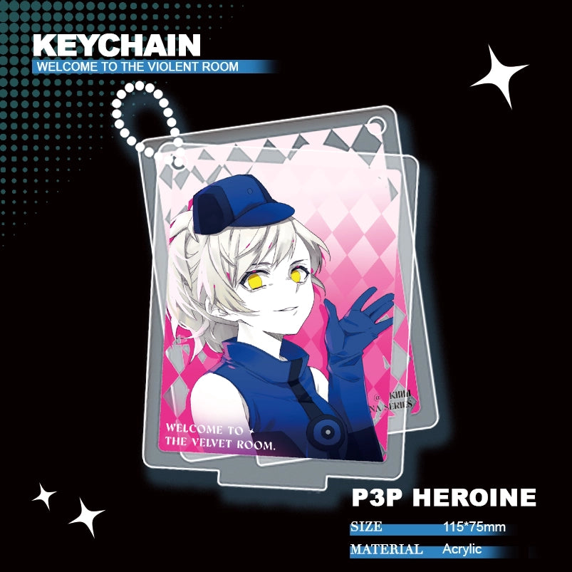 Persona 3/4/5 Doujin Theme「Welcome to the Violent Room」Acrylic Stand + Keychain 2IN1 | Art by MKiiiiii