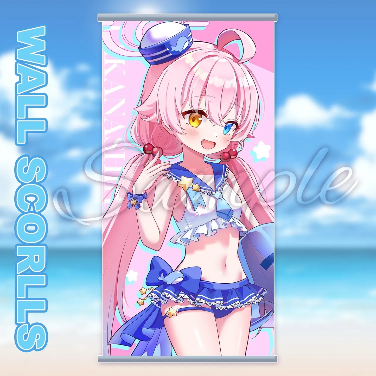 Blue Archive Swimsuit Wall Scroll | Art by Mio