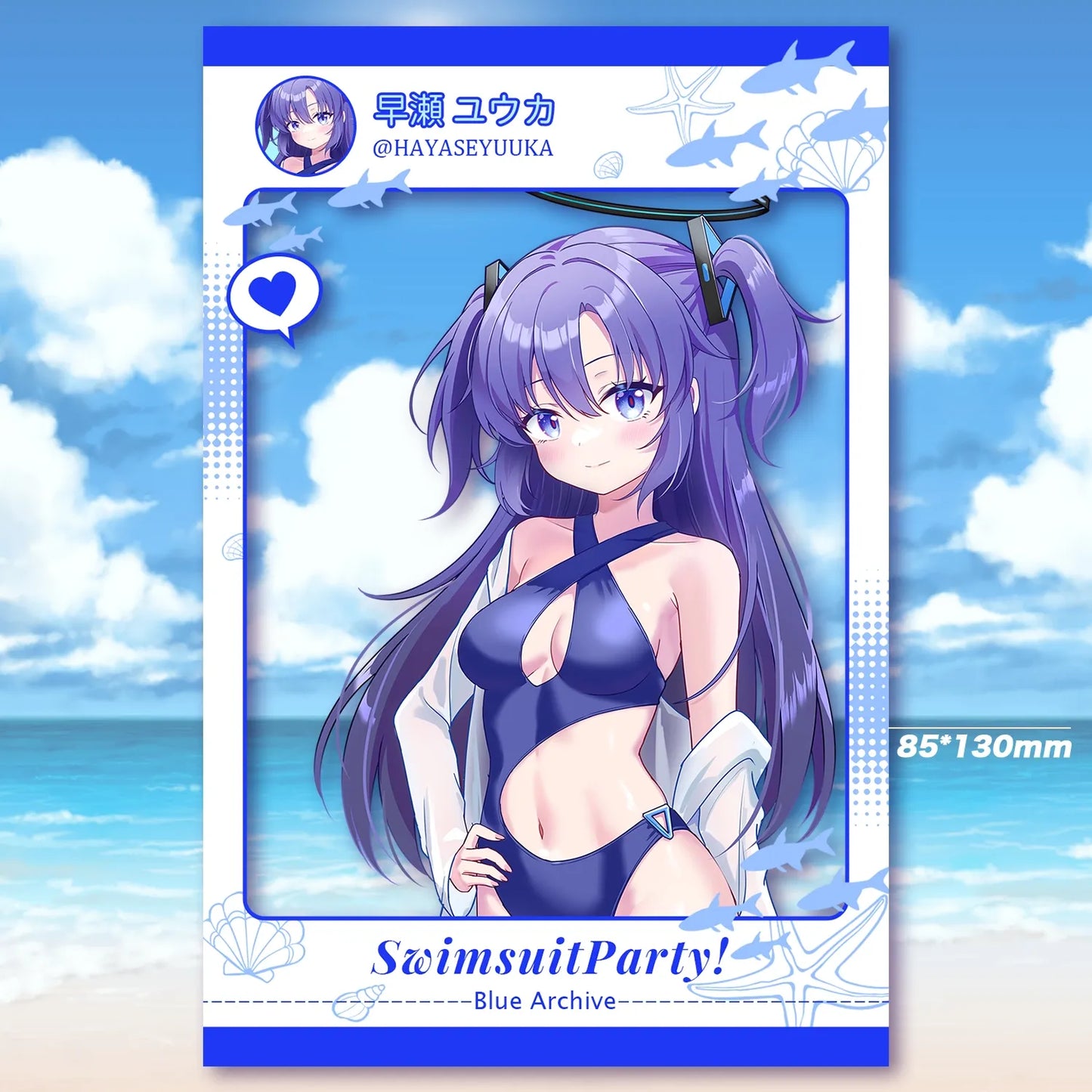 Blue Archive Swimsuit Party Clear Card | Art by Mio