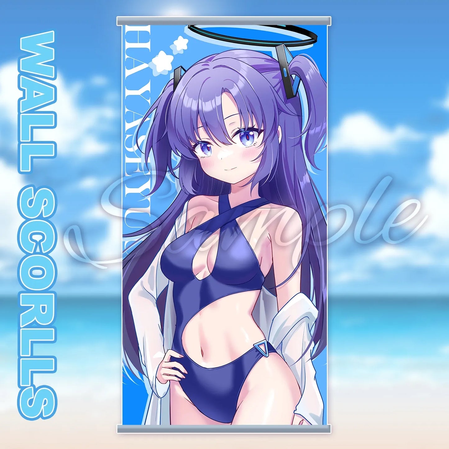 Blue Archive Swimsuit Wall Scroll | Art by Mio