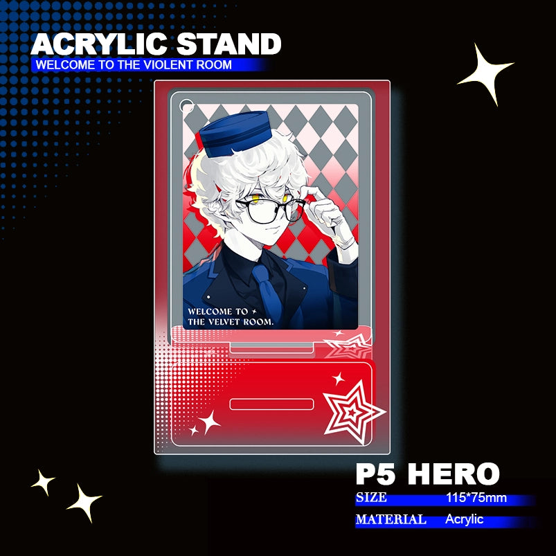 Persona 3/4/5 Doujin Theme「Welcome to the Violent Room」Acrylic Stand + Keychain 2IN1 | Art by MKiiiiii