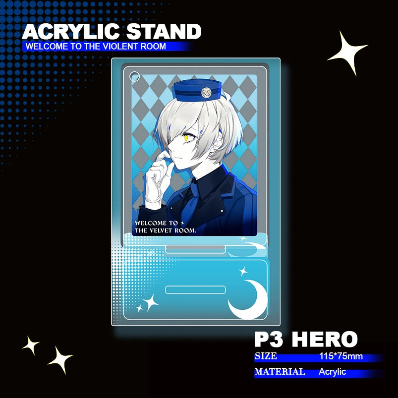 Persona 3/4/5 Doujin Theme「Welcome to the Violent Room」Acrylic Stand + Keychain 2IN1 | Art by MKiiiiii